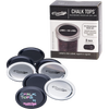 Set of reusable blackboard jar lids in black and silver finishes, labeled with colorful chalk, shown with packaging box; ideal for Home & Decor, Decor, Best Sellers, Promo Eligible collections.