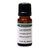 Amber glass bottle of lavender essential oil with black cap and white label, featuring botanical name and volume, ideal for health remedies and aromatherapy collections.