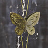 Metal butterfly rain chain piece with water droplets cascading down, designed for outdoor garden decor, featured in Farm, Garden & Tool and Garden Accessories collections.
