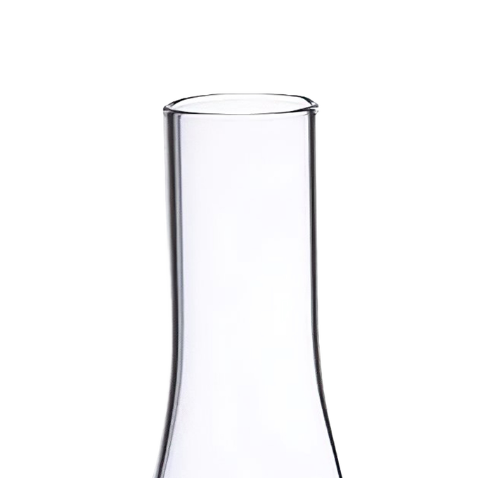 Clear glass oil lamp chimney with a 1-3/8 inch base and subtle bulge, designed for use in lamps and lighting, featured in parts and accessories, chimneys and globes, and best sellers collections.