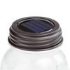 Rustic brown solar jar lid with integrated solar panel designed to fit standard mason jars, providing eco-friendly lighting for Home & Decor, Best Sellers, and Promo Eligible collections.