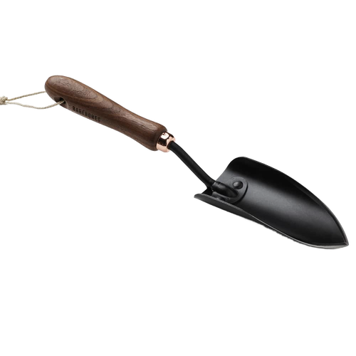 Garden hand tool with a heat-treated stainless steel blade and an ergonomic walnut handle, designed for digging and cultivating in Farm, Garden & Tool, Garden Accessories collections.