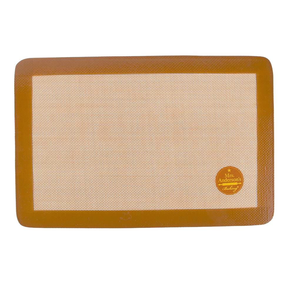 Non-stick commercial-grade silicone baking mat with woven glass fiber, designed for jelly roll pans, durable for high temperatures, featured in Kitchen & Food and Baking Supplies collections.