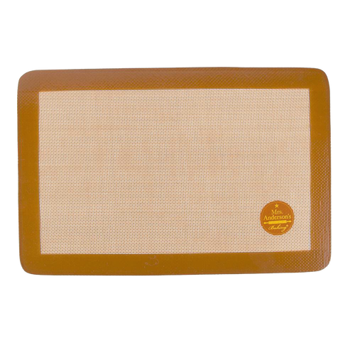 Non-stick commercial-grade silicone baking mat with woven glass fiber, designed for jelly roll pans, durable for high temperatures, featured in Kitchen & Food and Baking Supplies collections.