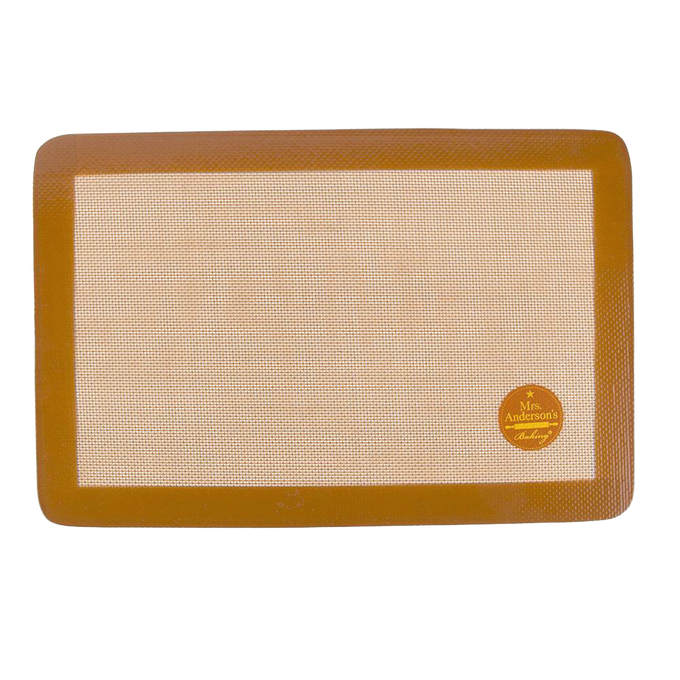 Non-stick commercial-grade silicone baking mat with woven glass fiber, designed for jelly roll pans, durable for high temperatures, featured in Kitchen & Food and Baking Supplies collections.