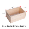 Handcrafted Amish-made wooden deep bee box with dovetail joints and handle cutouts, designed for lighter lifting in beekeeping supplies and farm, garden, and tool collections crafted in the USA.