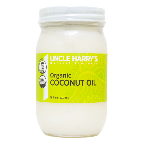 Handcrafted jar of organic coconut oil with bright yellow label, made in USA and featured in Health & Wellness, Kitchen & Food, Health Remedies, Pantry, Gluten Free, Best Sellers, and Promo Eligible collections.