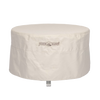 Beige weather-resistant ripstop fabric cover for outdoor fire bowls with full-length zipper and hook, suitable for camping and farm use, featured in lamps and lighting collections.