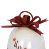 Handcrafted dolomite bell with a glittering red bow and delicate red berry accents, offering a warm holiday touch for Home & Decor, Holiday Decor, and Promo Eligible collections.