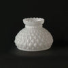 White opal glass oil lamp shade with a textured diamond quilt pattern and ruffled rim, ideal for enhancing lamps in Lamps & Lighting and Parts and Accessories collections.
