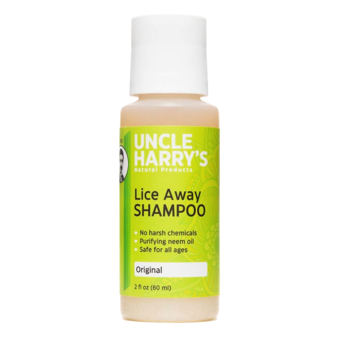 Small bottle of plant-based lice treatment shampoo with neem oil, formulated without harsh chemicals, safe for all ages, featured in Health & Wellness and Grooming and Personal Hygiene collections.