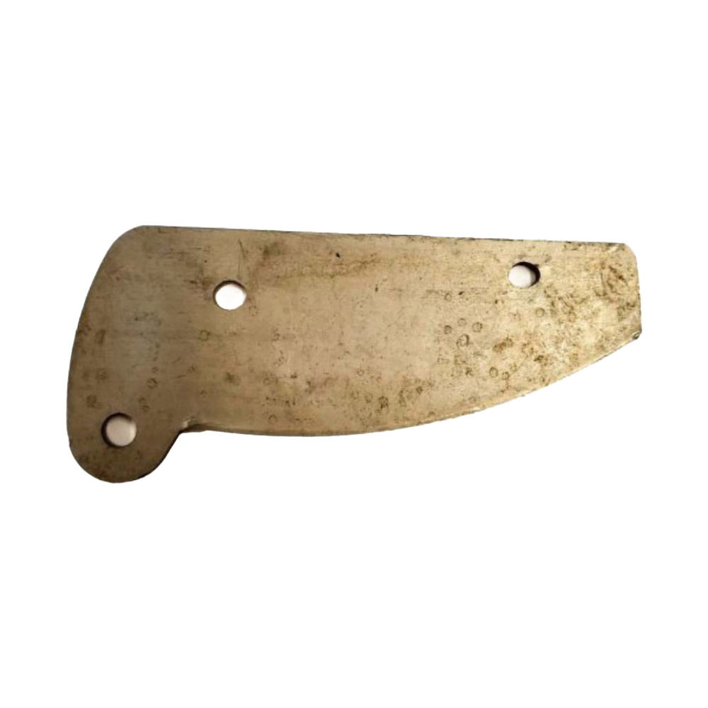 Replacement metal blade with three mounting holes, designed for use with a handcrafted slate cutter and trimmer, featured in Farm, Garden & Tool, Hand Tools, USA Made, and Best Sellers collections.