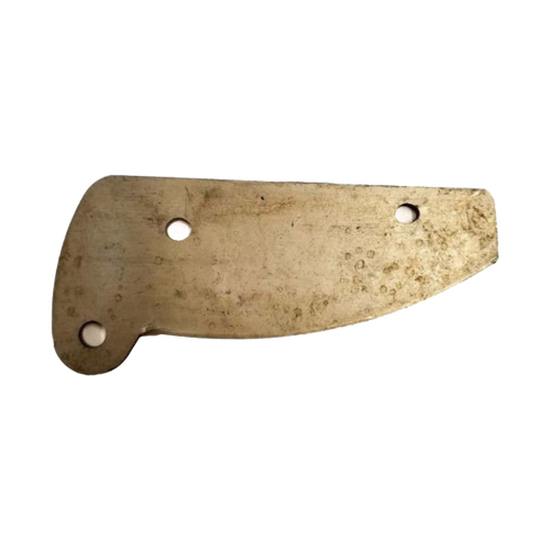 Replacement metal blade with three mounting holes, designed for use with a handcrafted slate cutter and trimmer, featured in Farm, Garden & Tool, Hand Tools, USA Made, and Best Sellers collections.