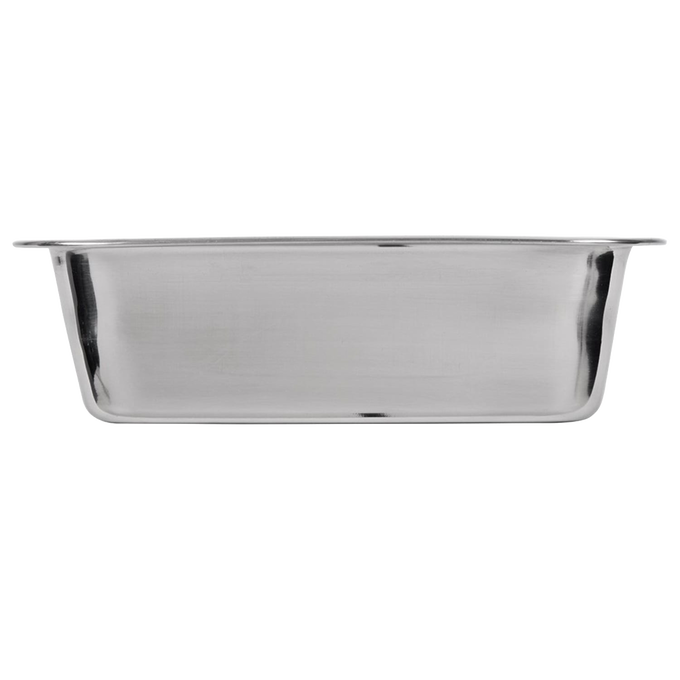 Durable stainless steel loaf pan with rounded edges and rust-resistant finish, ideal for baking bread, meatloaf, and desserts, featured in Kitchen & Food, Baking Supplies, and Best Sellers collections.
