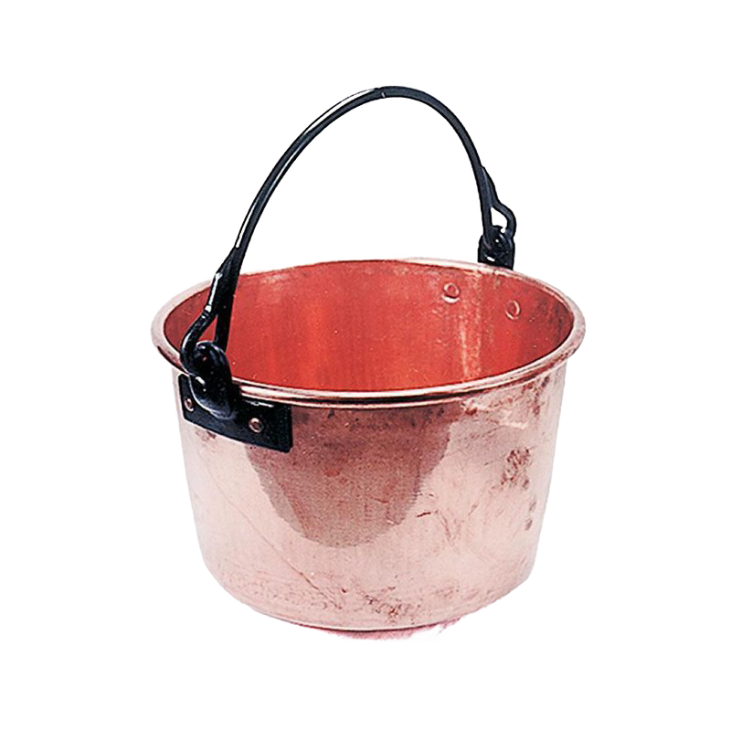 Generous-sized handcrafted copper kettle with a curved base and sturdy handle, ideal for open fire cooking; perfect for Farm, Garden & Tool, Kitchen & Food, Apple Harvest Supplies, and USA Made collections.