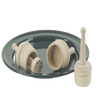 Set of small, finely carved hardwood butter molds with smooth natural finish on a dark dish, ideal for Kitchen & Food, Specialty Equipment, Making Butter, Best Sellers, and Promo Eligible collections.
