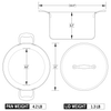 Technical line drawing of a handcrafted fully clad steel 8-quart stock pot and lid with detailed measurements and weight specifications, featured in Kitchen & Food, Cookware, and Pots and Pans collections.