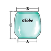 Clear replacement globe designed for Dietz Blizzard, Monarch, and Crescent lanterns with precise dimensions, ideal for collections including Lamps & Lighting, Emergency Supplies, and Parts and Accessories.