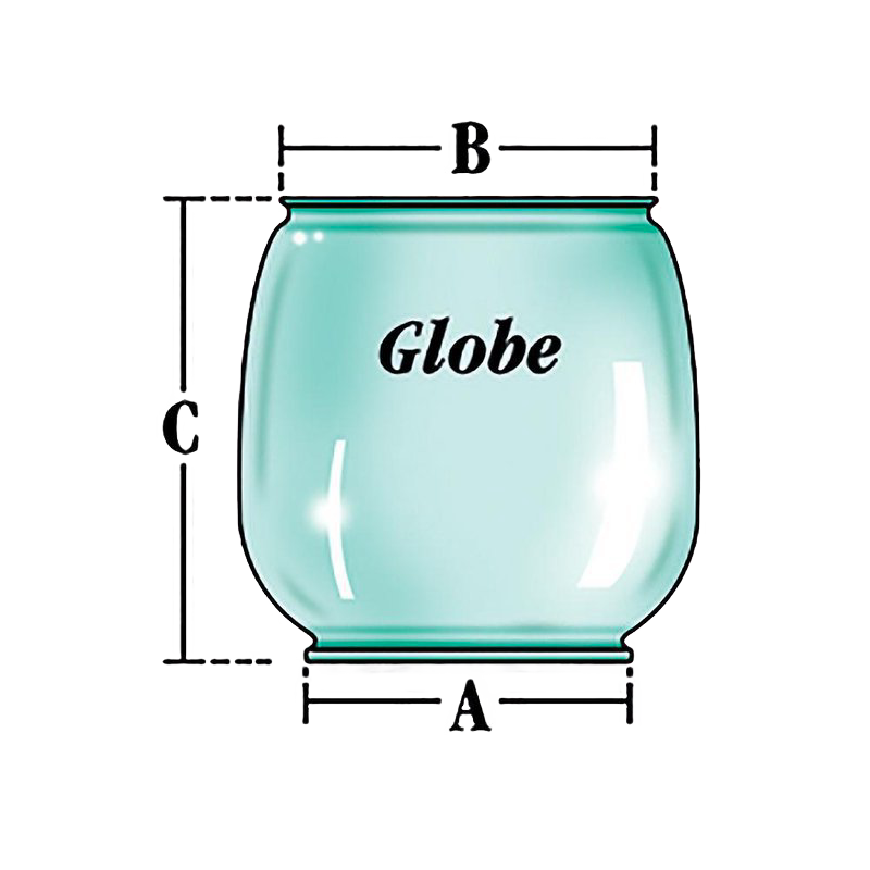 Clear replacement globe designed for Dietz Blizzard, Monarch, and Crescent lanterns with precise dimensions, ideal for collections including Lamps & Lighting, Emergency Supplies, and Parts and Accessories.