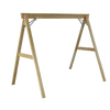 Handcrafted Amish made A-frame swing stand in natural wood finish, designed for hanging porch swings; featured in Home & Decor, Outdoor Furniture, USA Made, and Best Sellers collections.