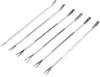 Set of six stainless steel seafood picks with slender, double-pronged ends and ergonomic handles, perfect for enjoying shellfish, featured in Kitchen & Food and Best Sellers collections.