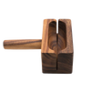 Handcrafted acacia hardwood bagel miter with a wide base and knife slots for safe, precise slicing, perfect for Kitchen & Food, Food Prep, and Bread Making Supplies collections.