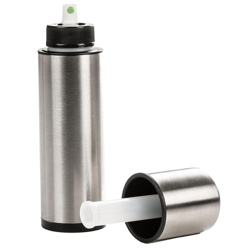 Stainless steel non-aerosol kitchen mister with 8 oz capacity and removable pump, designed for oiling and spraying, ideal for Kitchen & Food, Cookware, Baking Supplies, and Gadgets collections.