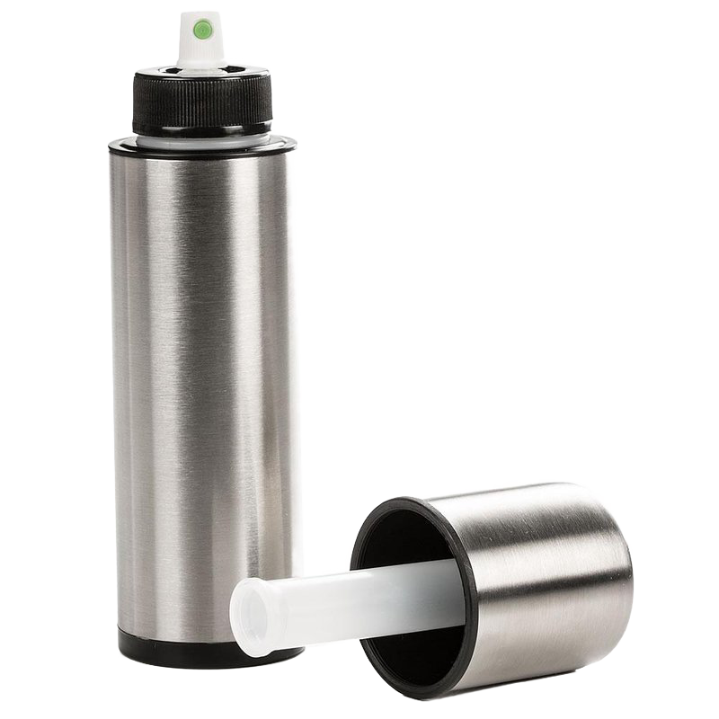 Stainless steel non-aerosol kitchen mister with 8 oz capacity and removable pump, designed for oiling and spraying, ideal for Kitchen & Food, Cookware, Baking Supplies, and Gadgets collections.