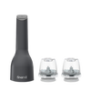 Compact dark gray electric spice grinder with two clear interchangeable pods for versatile grinding, ideal for Kitchen & Food, Kitchen Gadgets, and Best Sellers collections.
