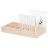Handcrafted wooden bread slicer with clear acrylic guides for uniform slices, featuring a removable crumb tray, perfect for Kitchen & Food, Bread Making Supplies, and Baking Helpers collections.