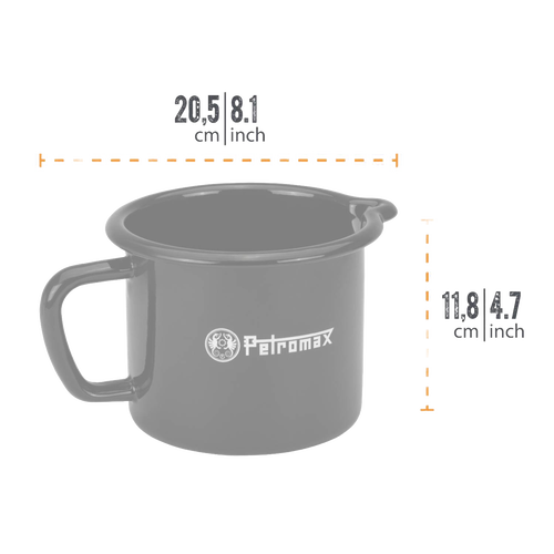 Gray enameled steel milk pot with a sturdy handle and precise pour spout, handcrafted for reliable use in Farm, Garden & Tool, Kitchen & Food, Camping, Cookware, Pots and Pans, and Best Sellers collections.