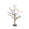 Decorative lighted holiday tree with snow-dusted branches and vibrant colored bulb caps, standing on a round base, perfect for Home & Decor, Holiday Decor, Best Sellers, and Promo Eligible collections.