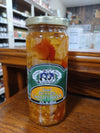 Glass jar of handcrafted sweet pickled cauliflower with red bell peppers and spices, made in USA, featured in Kitchen & Food, Pantry, and Best Sellers collections.