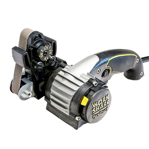 Electric belt sharpener with adjustable angle settings and ergonomic grip, designed for knives, tools, scissors, and kitchen prep, featured in Kitchen & Food and Best Sellers collections.