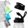 Set of colorful pour lids with carry loops designed for regular-mouth mason jars, crafted from durable plastic, ideal for Kitchen & Food, Kitchen Gadgets, and USA Made collections.
