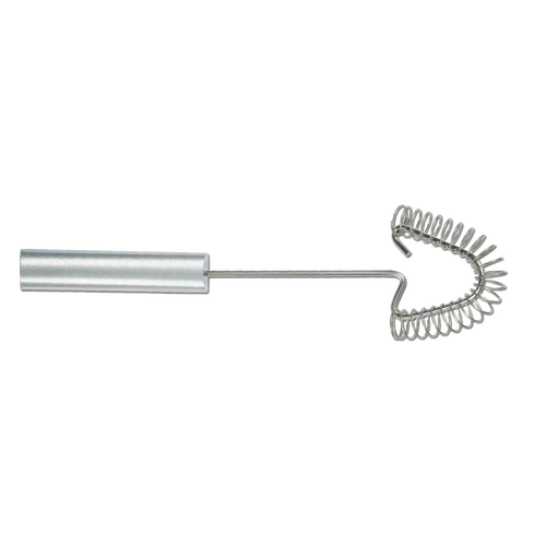 Stainless steel coil whisk with a straight handle designed for thorough mixing and scraping pan corners, handcrafted in the USA, ideal for Kitchen & Food and Best Sellers collections.