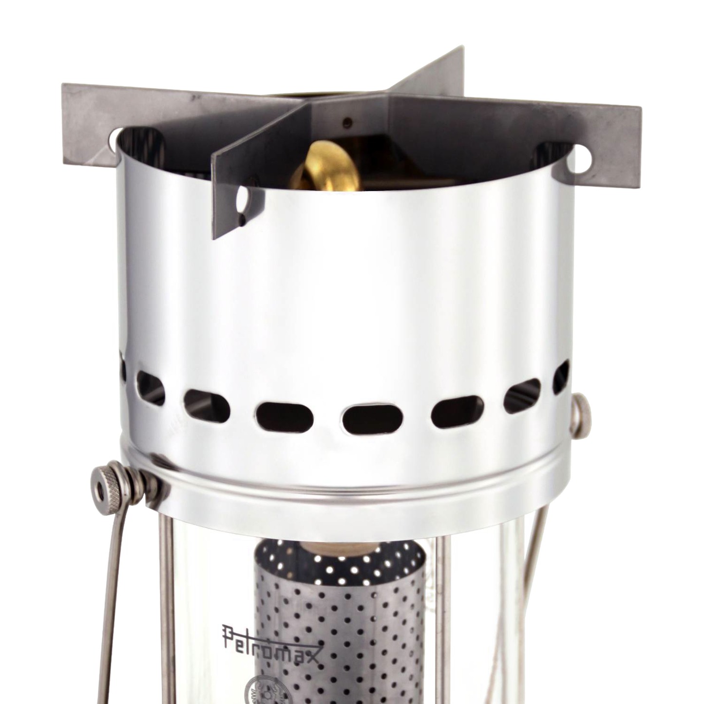 Compact stainless steel cooking attachment designed for converting Petromax lamps into portable stoves, ideal for camping and outdoor use in Farm, Garden & Tool collections.