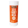 Tall cylindrical container with orange label featuring Lehman's Seed Vault Mega branding and claim of over 50,000 seeds, a unique USA made product in Farm, Garden & Tool and Seeds and Planting collections.