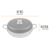 Round camping oven with a gray domed lid and stainless steel base, featuring side handles and a central knob, designed for outdoor baking, suitable for Farm, Garden & Tool, Camping, and Best Sellers collections.