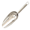 Shiny stainless steel scoop with mirror finish and solid handle featuring a hanging loop, perfect for portioning dry goods in Kitchen & Food, Cookware, Baking Supplies, and Kitchen Gadgets collections.