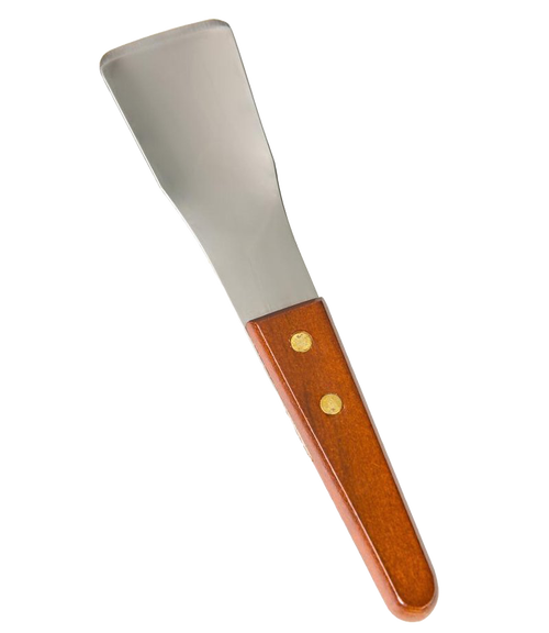 Handcrafted ice cream spade featuring a stainless steel blunt blade riveted to a polished hardwood handle, ideal for serving frozen desserts, part of Kitchen & Food and Specialty Equipment collections.