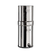Highly polished AISI 304 stainless steel water filter with two chambers, spigot, and 6-gallon capacity, ideal for emergency supplies and water treatment appliances.