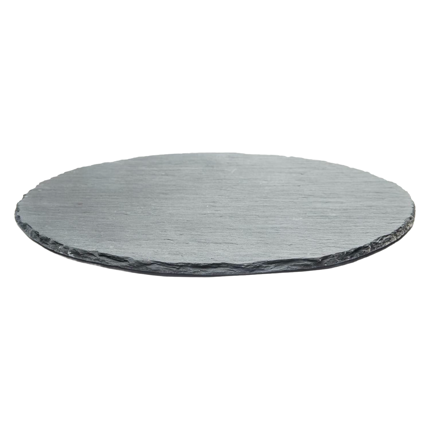 Round handcrafted slate serving board with natural textured edges, ideal for presenting appetizers and cheeses in Kitchen & Food and Storage and Serving collections.