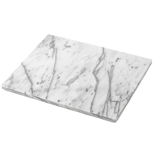 Silky smooth marble pastry board with rounded edges and rubber feet for stability, ideal for rolling dough and baking tasks, featured in Kitchen & Food, Cookware, and Baking Supplies collections.
