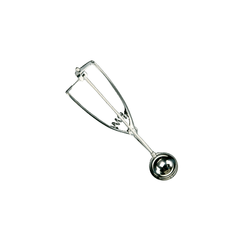 Handcrafted metal scoop with spring release for uniform dough or melon balls, designed for Kitchen & Food, Cookware, Baking Supplies, Kitchen Gadgets, and Best Sellers collections.