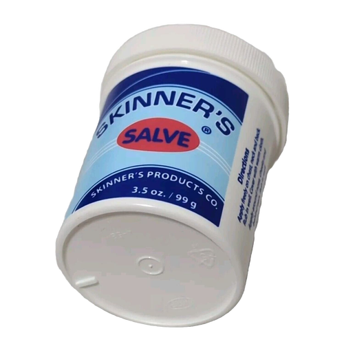 White plastic jar of vaporizing salve with blue and red label, 3.5 oz size, used for soothing colds and aches, featured in Health & Wellness, Health Remedies, USA Made, Best Sellers, and Promo Eligible collections.