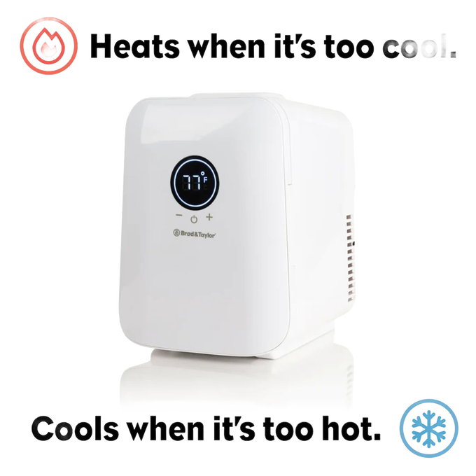 Compact white temperature-controlled device with digital display for maintaining ideal starter conditions, featured in Kitchen & Food, Baking Supplies, and Kitchen Gadgets collections.