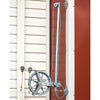 Galvanized steel elevator pole equipped with a pulley and nylon rope system, handcrafted and Amish made in the USA, designed for raising clotheslines in home and laundry settings.
