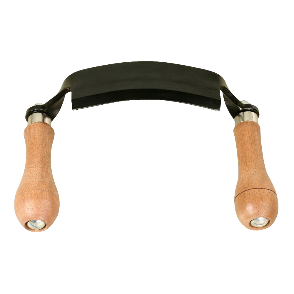 Curved draw shave with durable 5 mm thick steel blade and smooth wooden handles, handcrafted for wood cutting, farm, garden & tool, and hardware use in best sellers and promo collections.