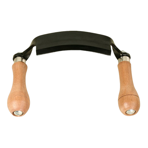 Curved draw shave with durable 5 mm thick steel blade and smooth wooden handles, handcrafted for wood cutting, farm, garden & tool, and hardware use in best sellers and promo collections.